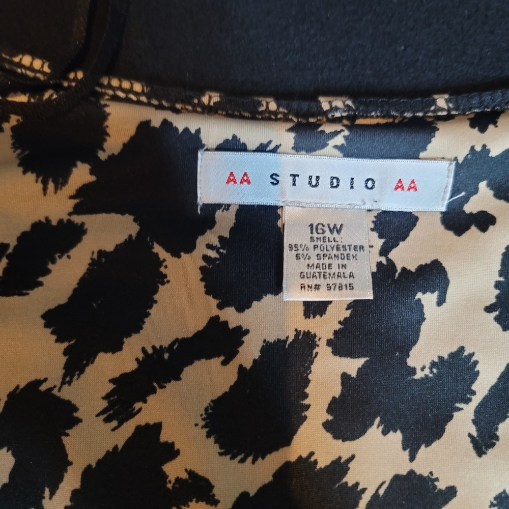 4 for$25💎AA Studio Leopard Wrap Dress Sz 16W - Picture 9 of 13